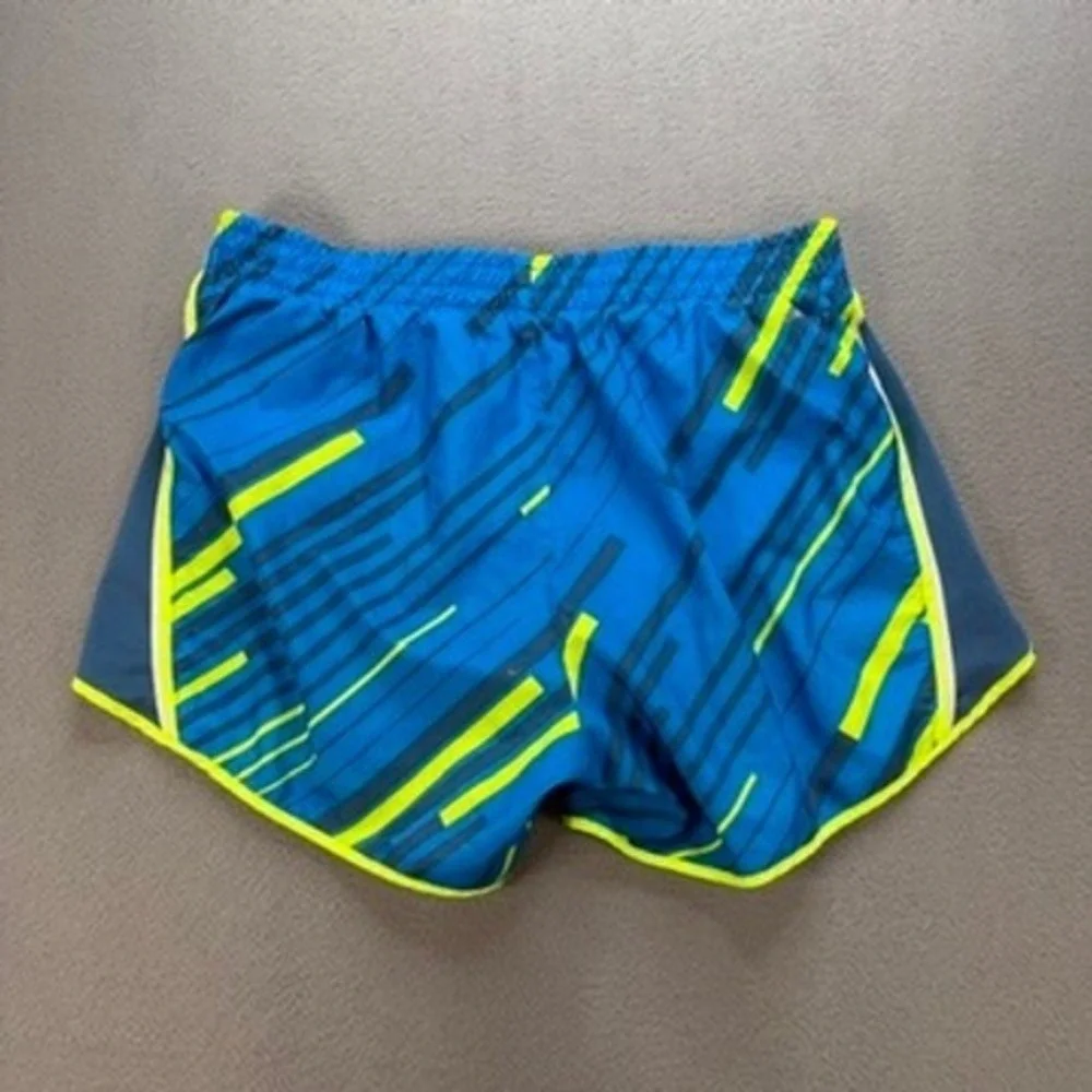 Nike Running Shorts Dri-FIT Geometric Athletic Medium Blue Yellow Performance